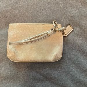 Silver coach wristlet